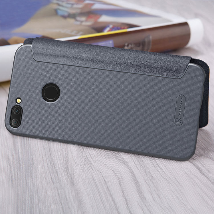 Nillkin Sparkle flip cover tok Honor 9 (2018) - fekete