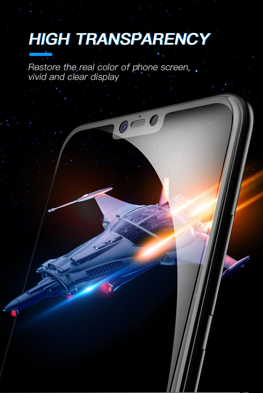 Amorus edzett 3D üveg Xiaomi Mi 8 Lite - fekete