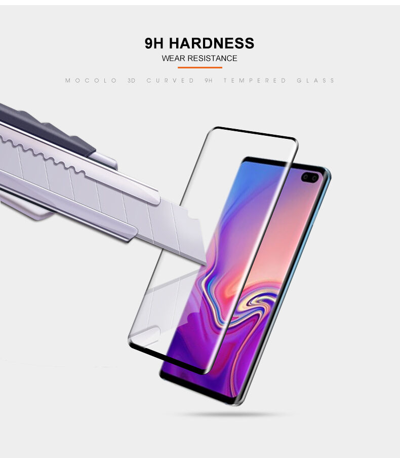 Mocolo edzett 3D üveg Samsung Galaxy S10 Plus - fekete