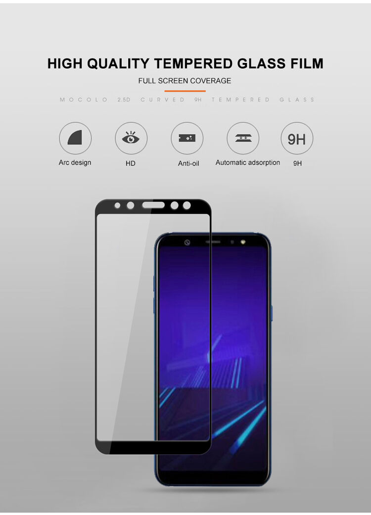 Mocolo edzett 3D üveg Samsung Galaxy A6 (2018) - fekete