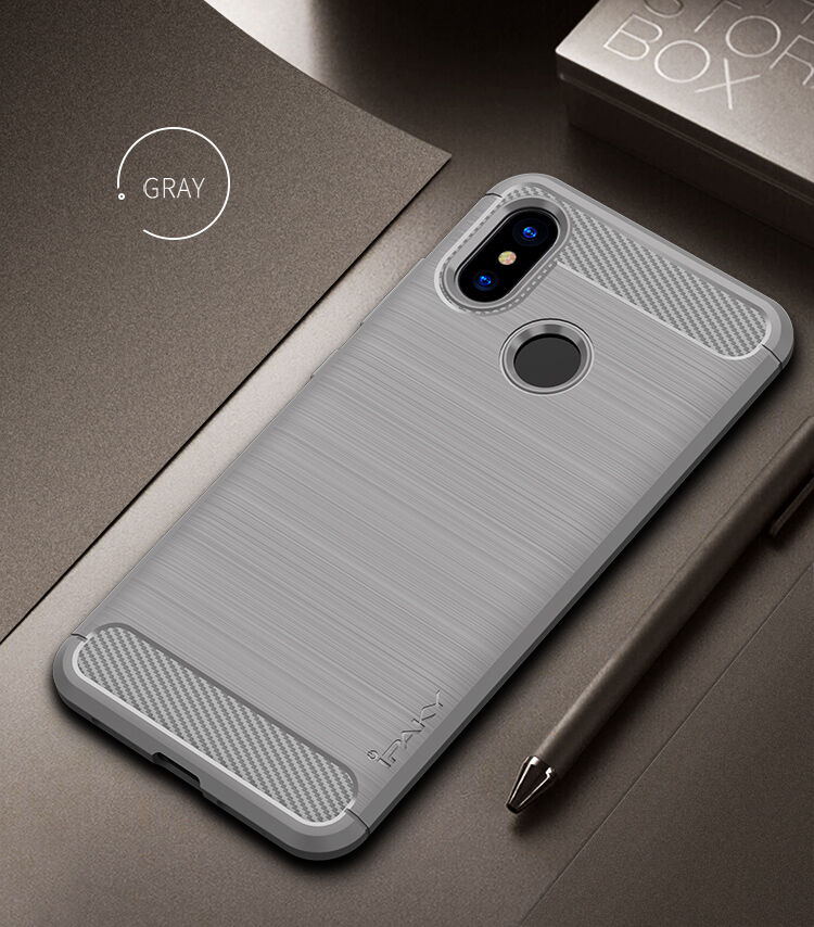 Ipaky műanyag tok csiszolt textúrával Xiaomi Mi 8 - szürke