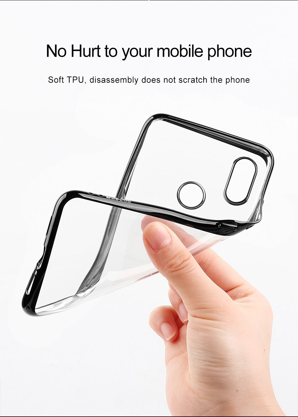 Baseus Shining átlátszó tok kerettel Xiaomi Mi 8 - arany