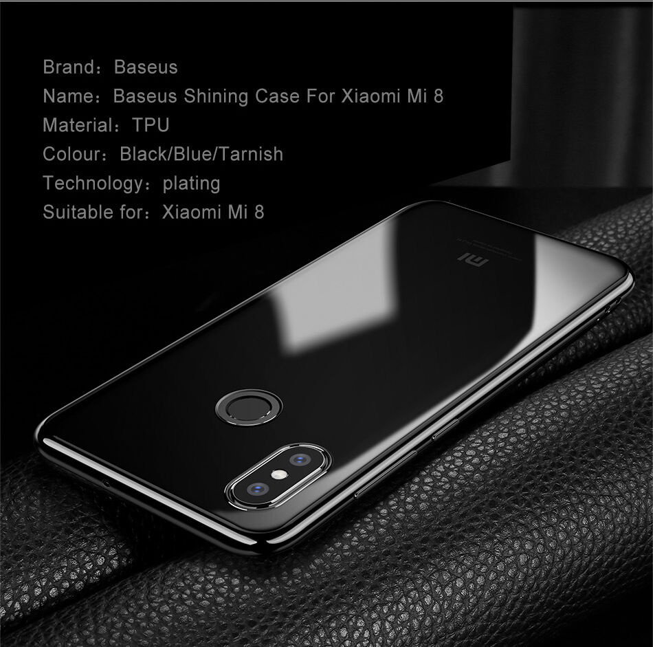 Baseus Shining átlátszó tok kerettel Xiaomi Mi 8 - arany