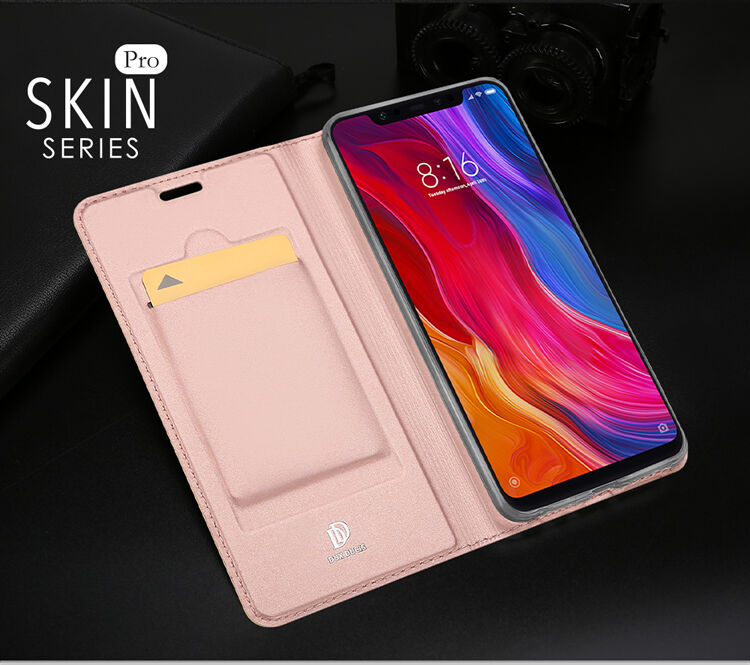 Dux Ducis Skin Pro bőr flip cover tok Xiaomi Mi 8 - kék