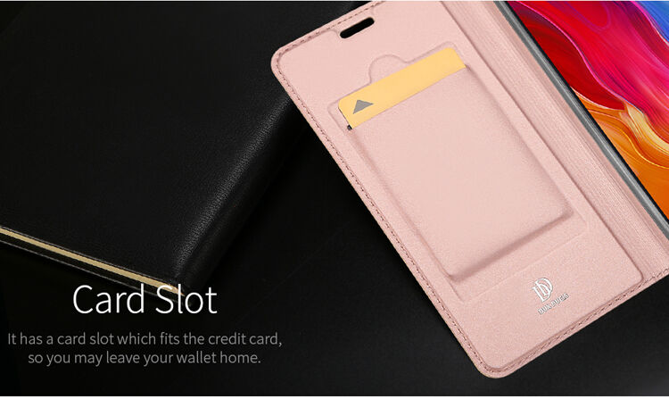 Dux Ducis Skin Pro bőr flip cover tok Xiaomi Mi 8 - fekete