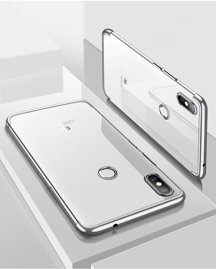 Cafele műanyag tok átlátszó kerettel Xiaomi Mi 8 - ezüst