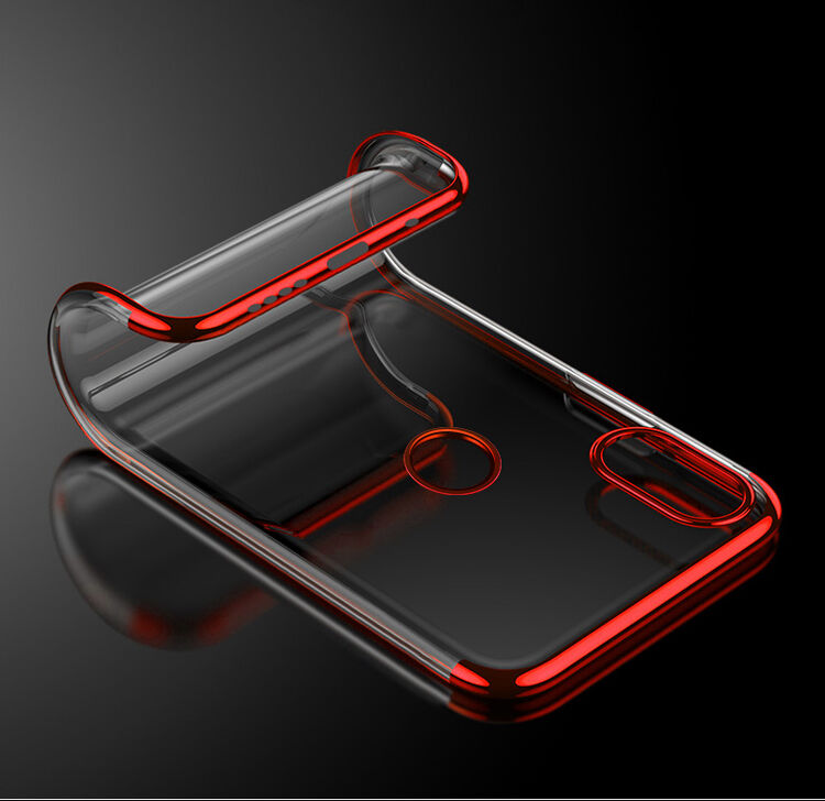 Cafele műanyag tok átlátszó kerettel Xiaomi Mi 8 - piros