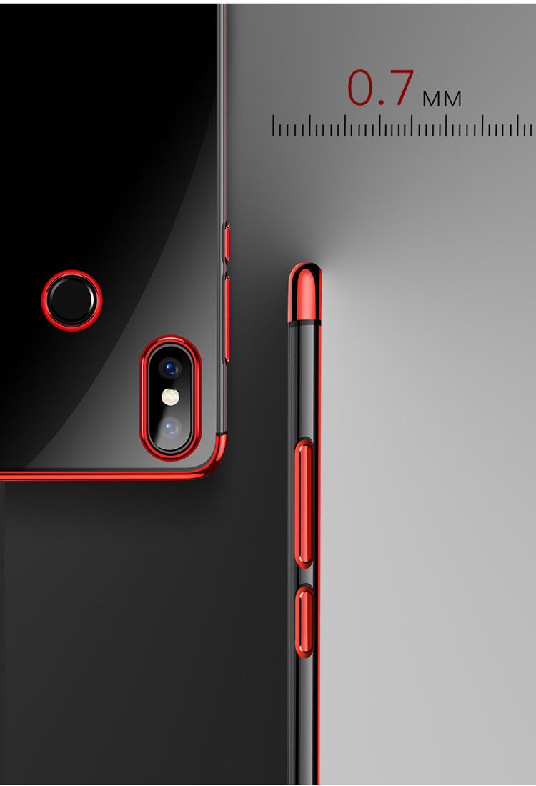 Cafele műanyag tok átlátszó kerettel Xiaomi Mi 8 - piros