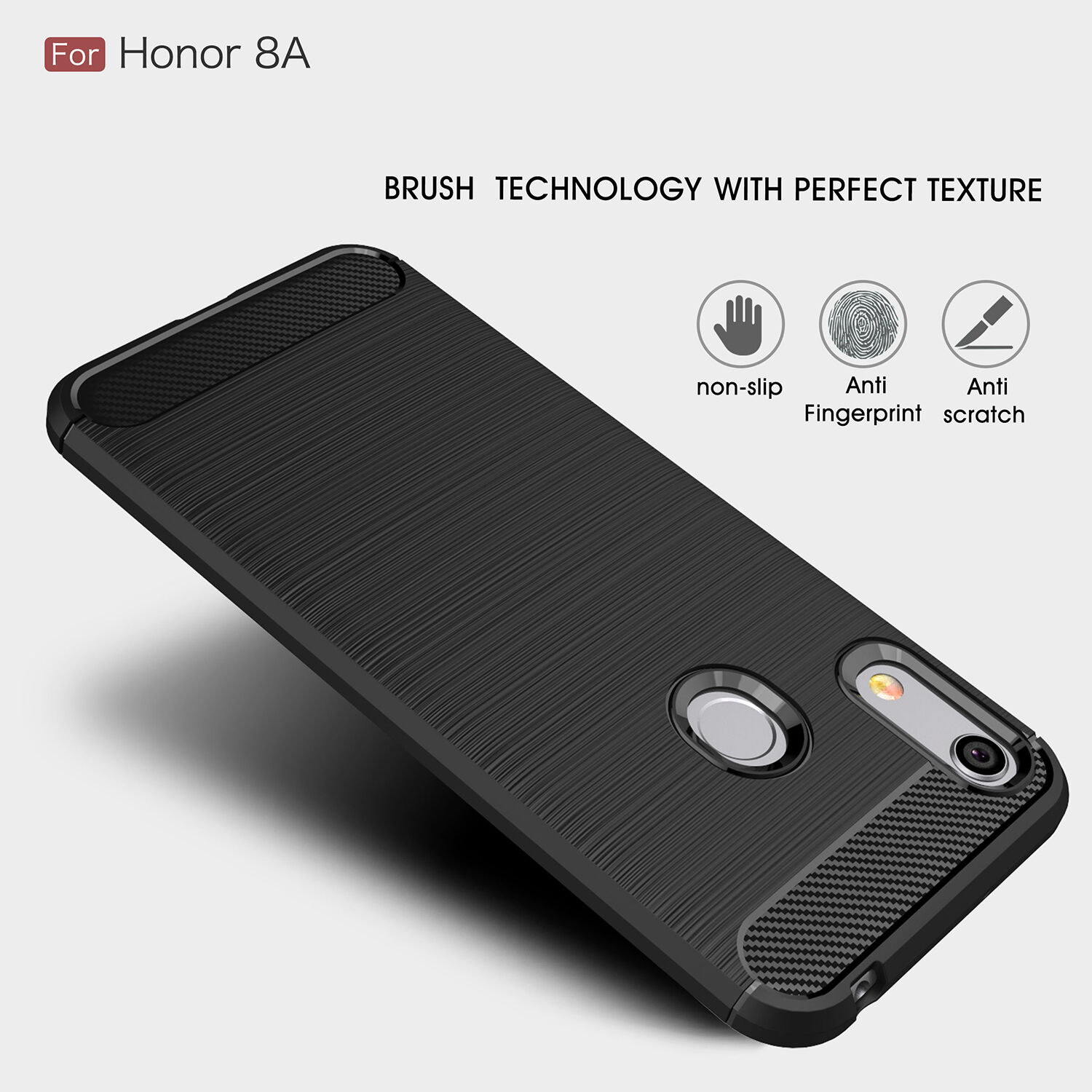Tartós tok csiszolt textúrával Honor 8A - sötétkék