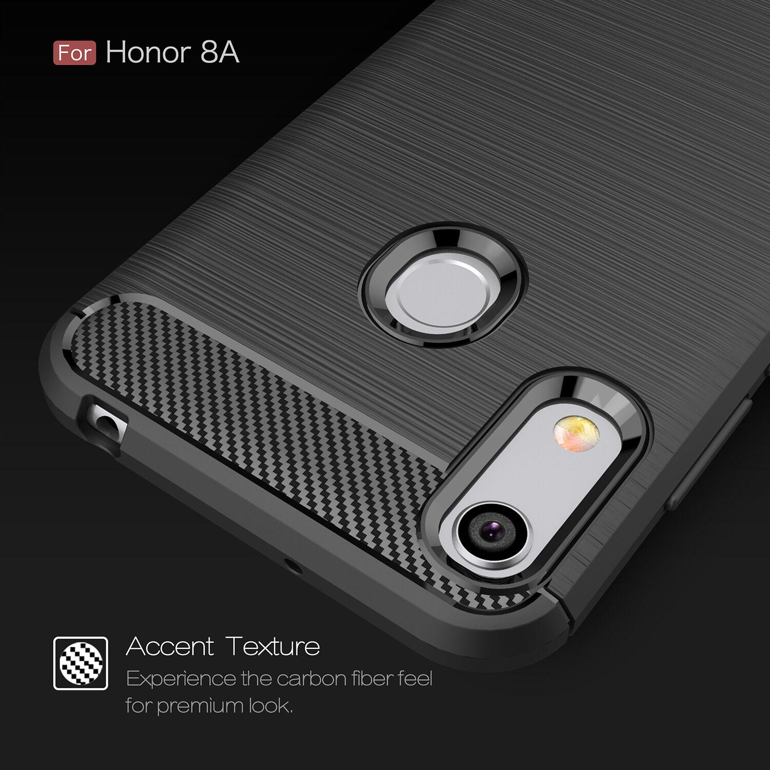 Tartós tok csiszolt textúrával Honor 8A - sötétkék