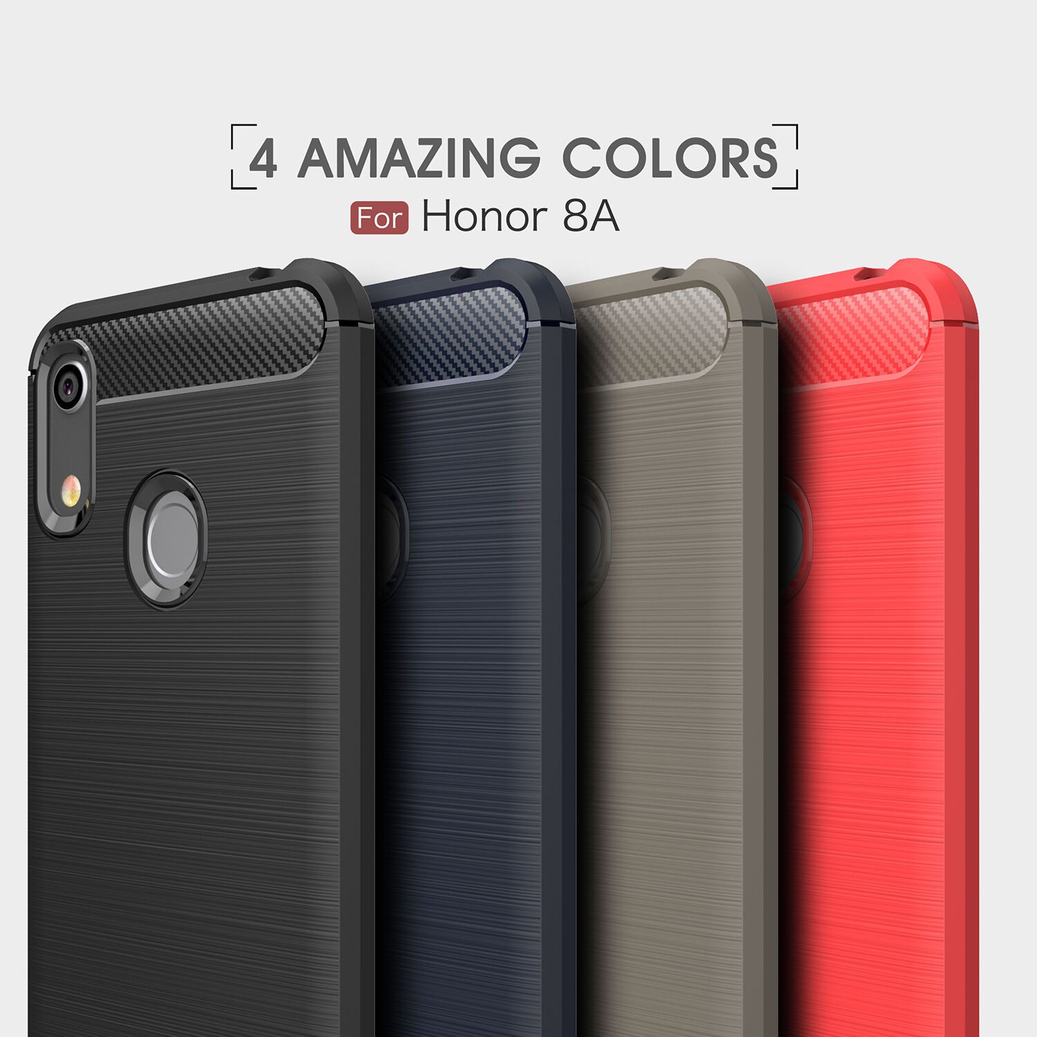 Tartós tok csiszolt textúrával Honor 8A - piros