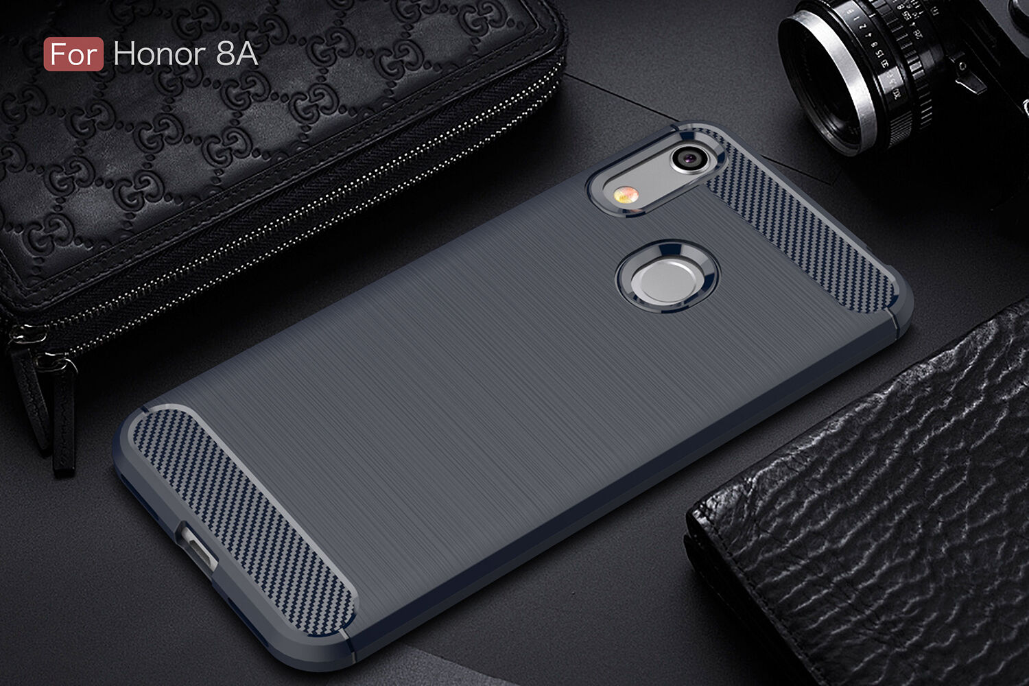 Tartós tok csiszolt textúrával Honor 8A - piros