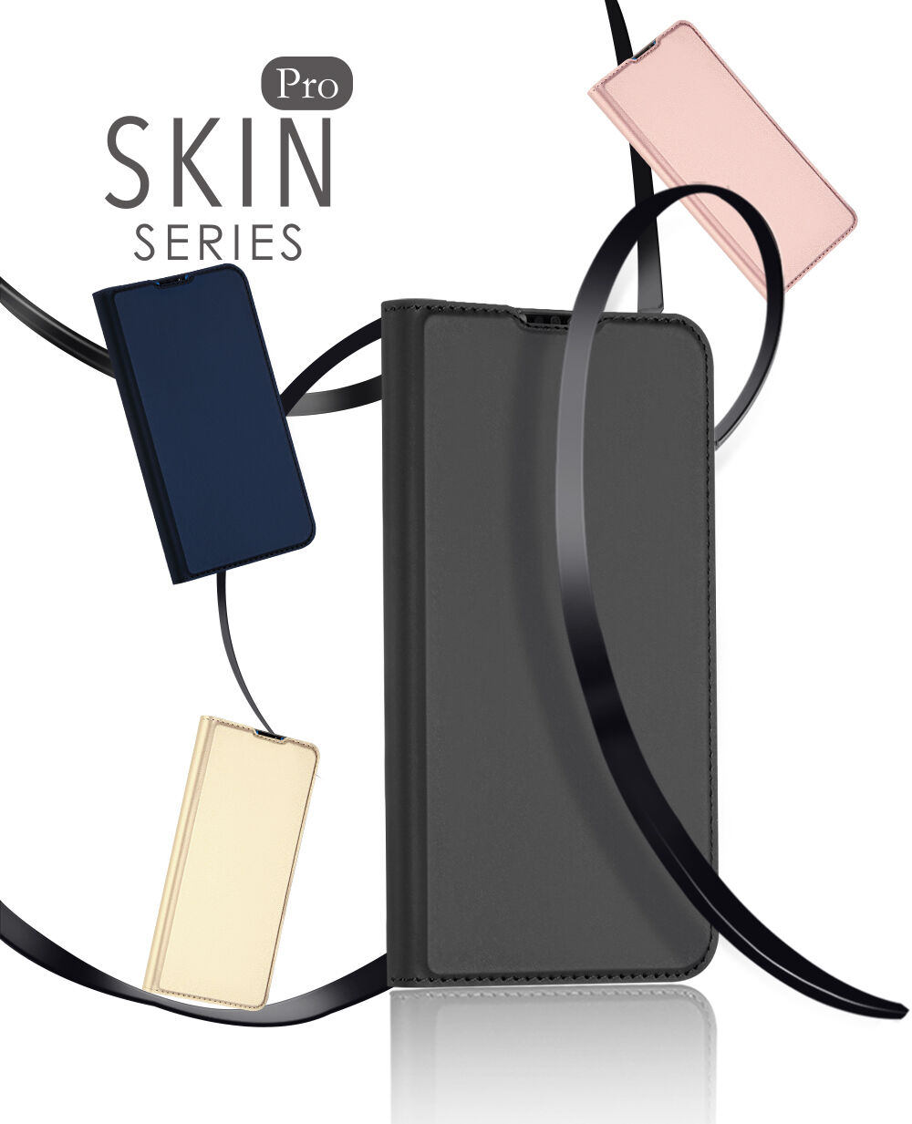 Dux Ducis Skin Pro bőr flip cover tok Honor 8X - sötétkék