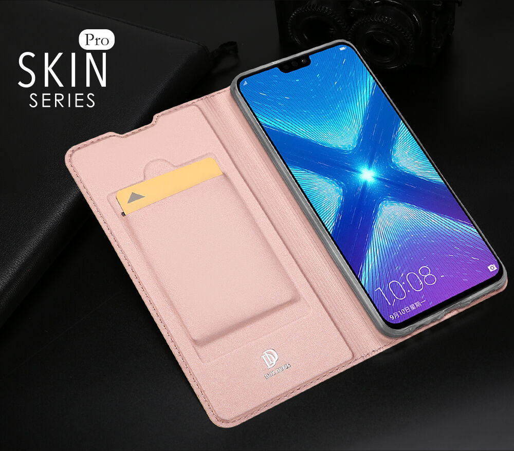 Dux Ducis Skin Pro bőr flip cover tok Honor 8X - arany