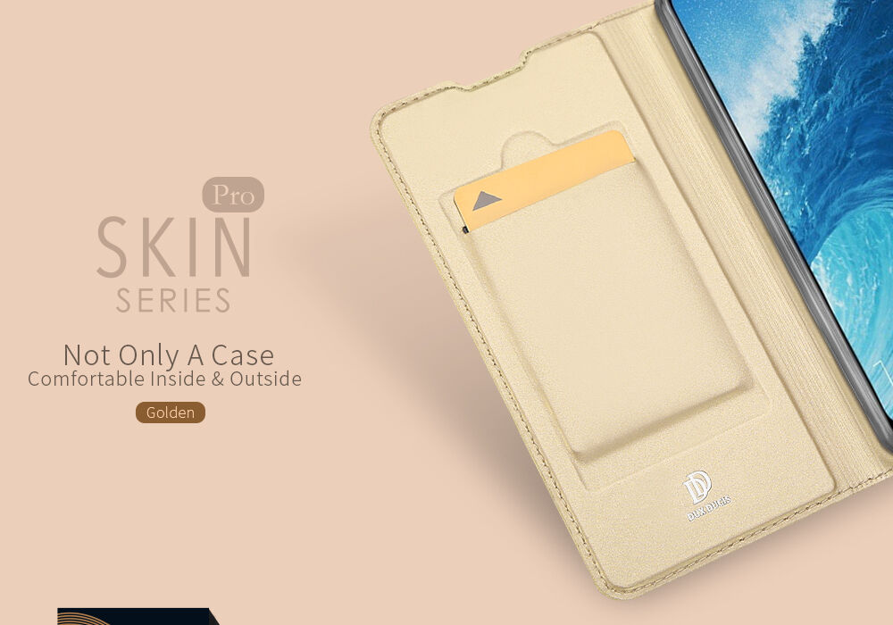 Dux Ducis Skin Pro bőr flip cover tok Honor 8X - rózsaszín-arany