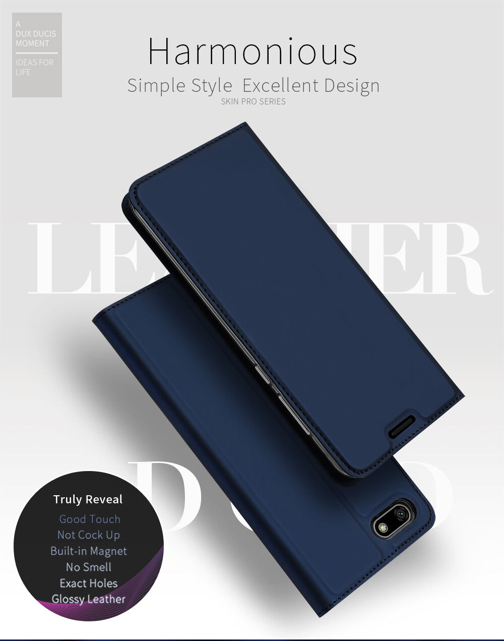 Dux Ducis Skin Pro bőr flip cover tok Honor 7S - rózsaszín-arany