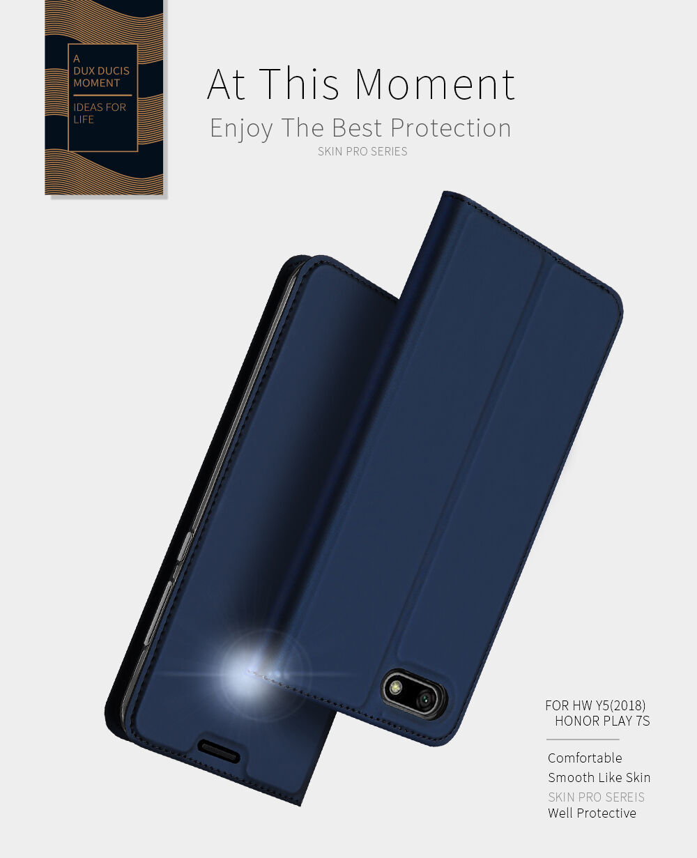 Dux Ducis Skin Pro bőr flip cover tok Honor 7S - rózsaszín-arany