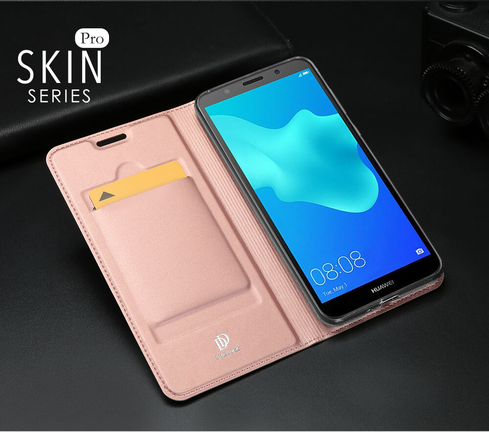 Dux Ducis Skin Pro bőr flip cover tok Honor 7S - rózsaszín-arany