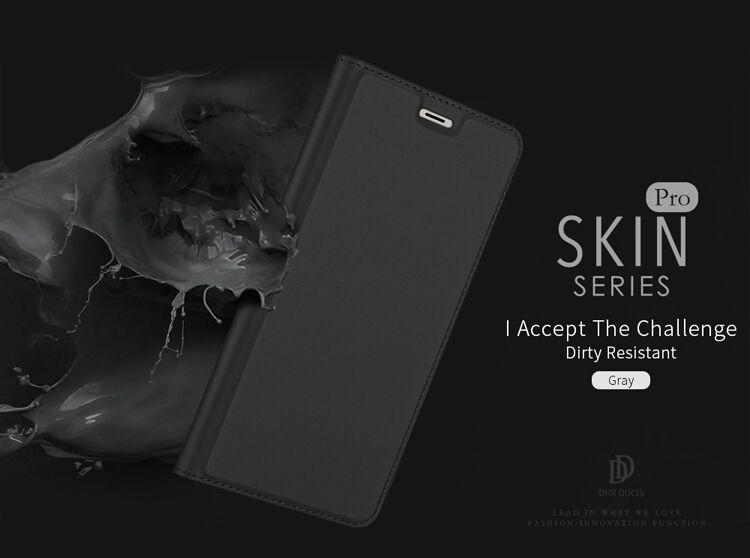 Dux Ducis Skin Pro bőr flip cover tok Honor 7A - szürke