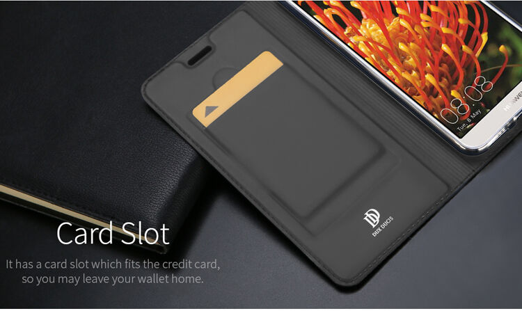 Dux Ducis Skin Pro bőr flip cover tok Honor 7A - szürke