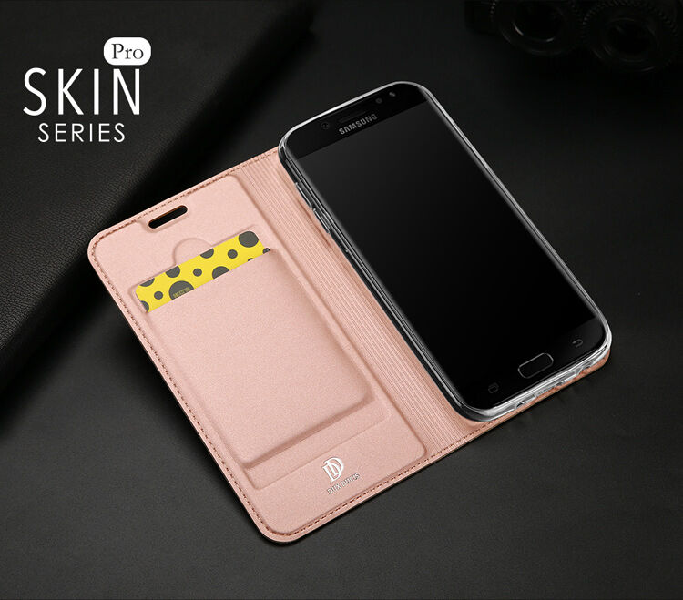 Dux Ducis Skin Pro flip cover tok Samsung Galaxy J3 (2017) - rózsaszín-arany
