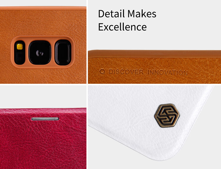 Nillkin Qin bőr flip cover tok Samsung Galaxy S8 Plus - barna