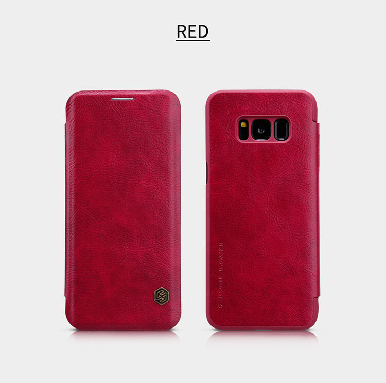 Nillkin Qin bőr flip cover tok Samsung Galaxy S8 Plus - barna