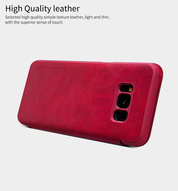 Nillkin Qin bőr flip cover tok Samsung Galaxy S8 Plus - fekete