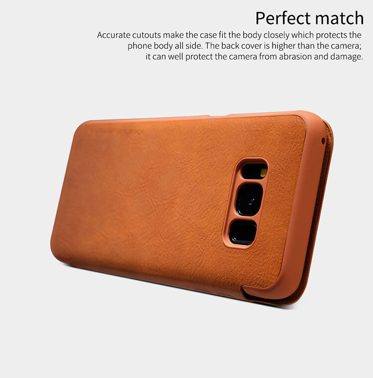 Nillkin Qin bőr flip cover tok Samsung Galaxy S8 - piros