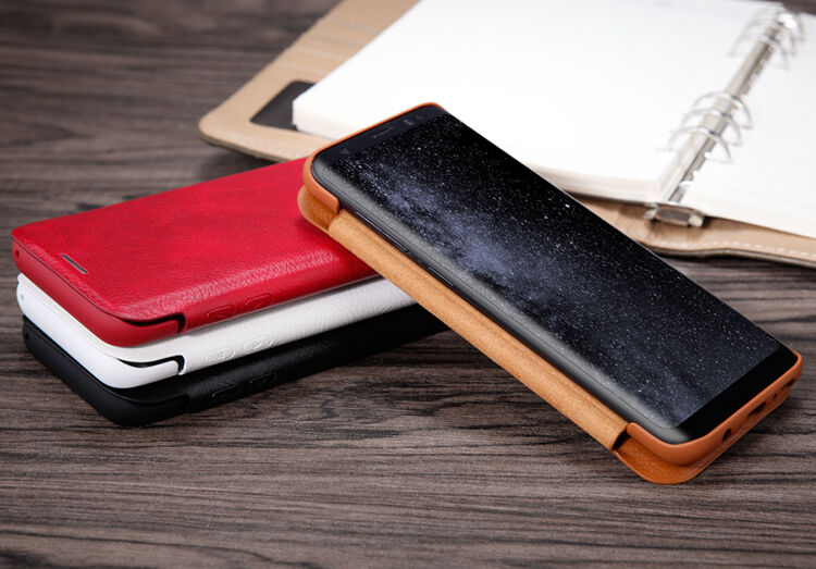 Nillkin Qin bőr flip cover tok Samsung Galaxy S8 - piros