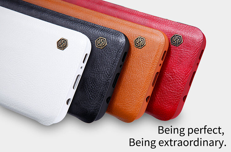 Nillkin Qin bőr flip cover tok Samsung Galaxy S8 - fekete