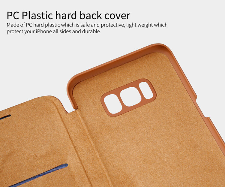 Nillkin Qin bőr flip cover tok Samsung Galaxy S8 - fekete