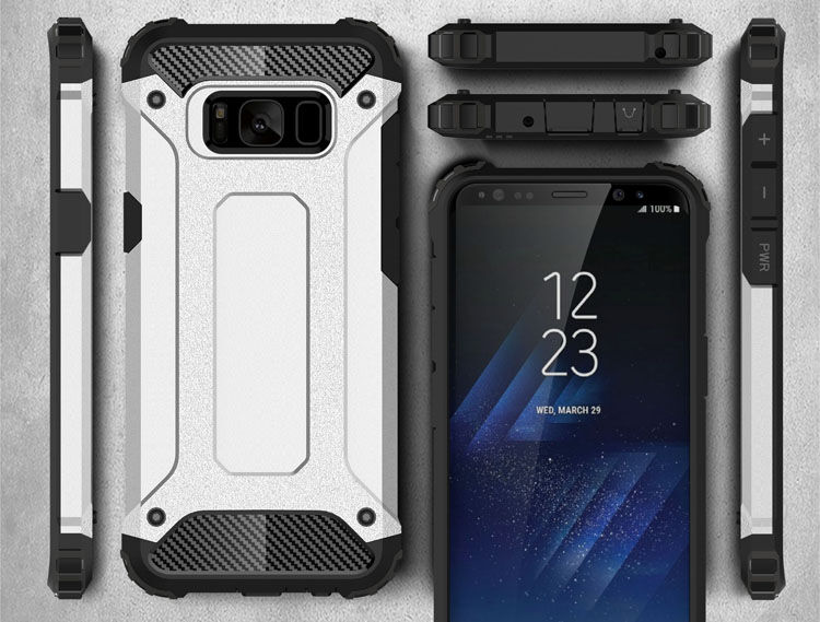 Szuper tartós Armor tok Samsung Galaxy S8 Plus - ezüst