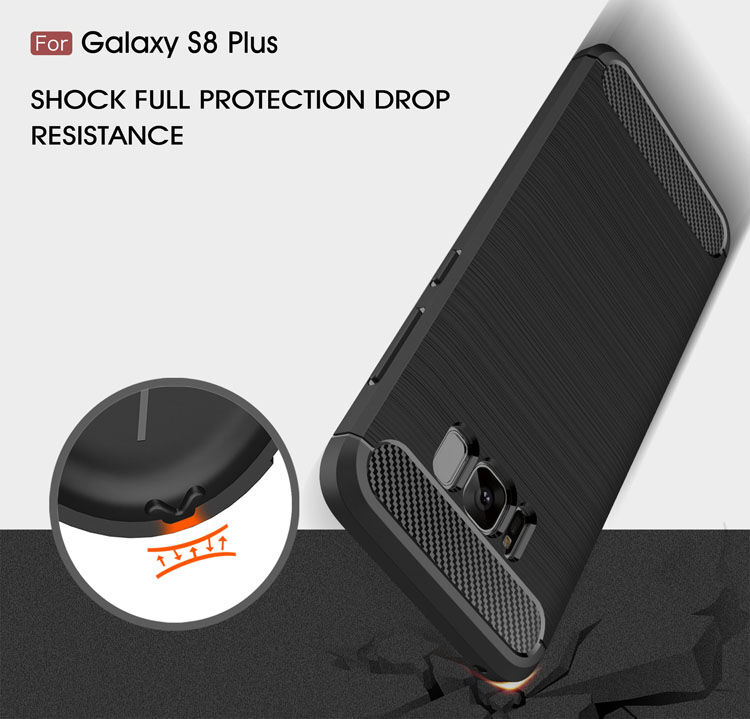 Műanyag tok csiszolt textúrával Samsung Galaxy S8 Plus - sötétkék
