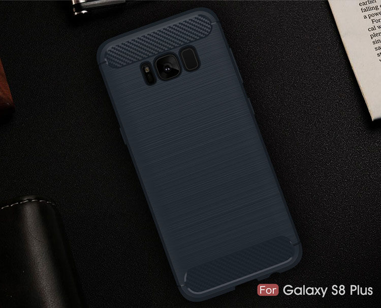 Műanyag tok csiszolt textúrával Samsung Galaxy S8 Plus - fekete