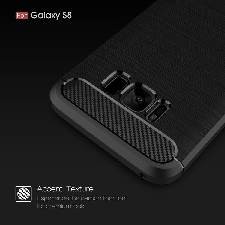 Műanyag tok csiszolt textúrával Samsung Galaxy S8 - fekete