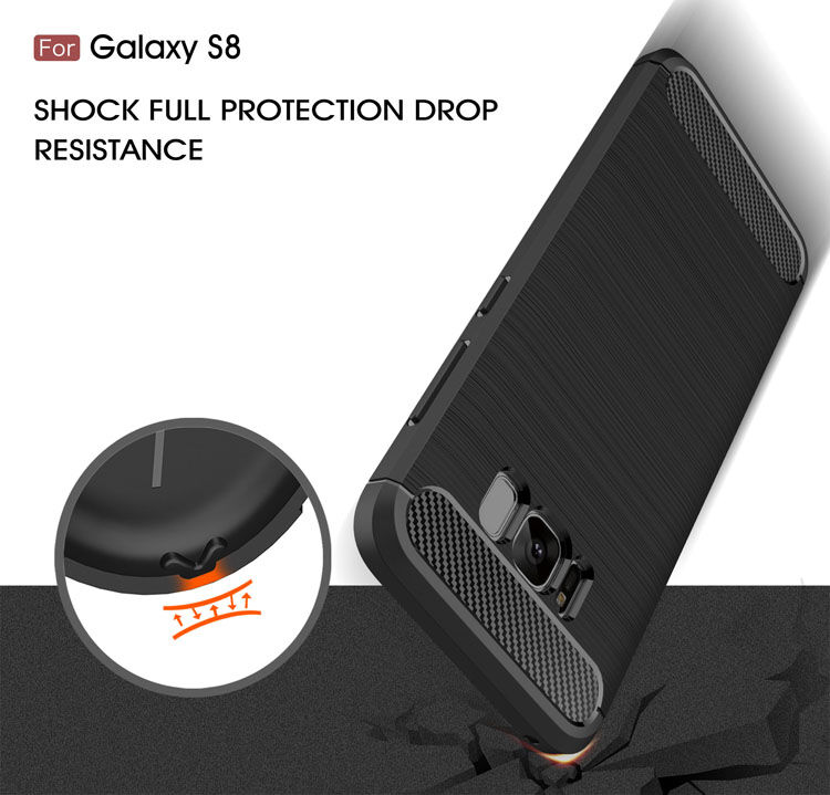 Műanyag tok csiszolt textúrával Samsung Galaxy S8 - fekete