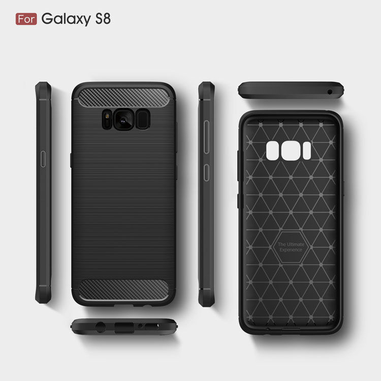 Műanyag tok csiszolt textúrával Samsung Galaxy S8 - fekete