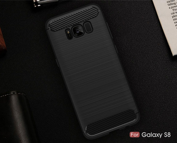 Műanyag tok csiszolt textúrával Samsung Galaxy S8 - fekete