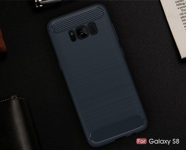 Műanyag tok csiszolt textúrával Samsung Galaxy S8 - fekete