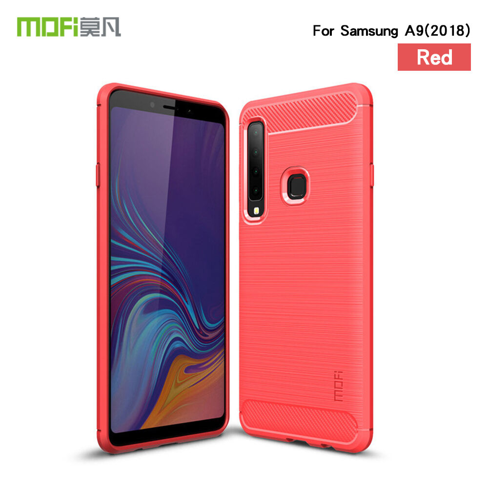 Mofi műanyag tok csiszolt textúrával Samsung Galaxy A9 (2018) - piros