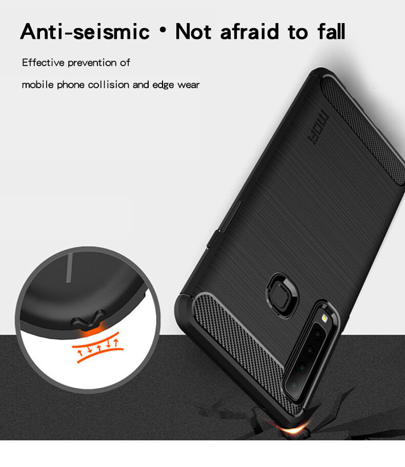 Mofi műanyag tok csiszolt textúrával Samsung Galaxy A9 (2018) - piros