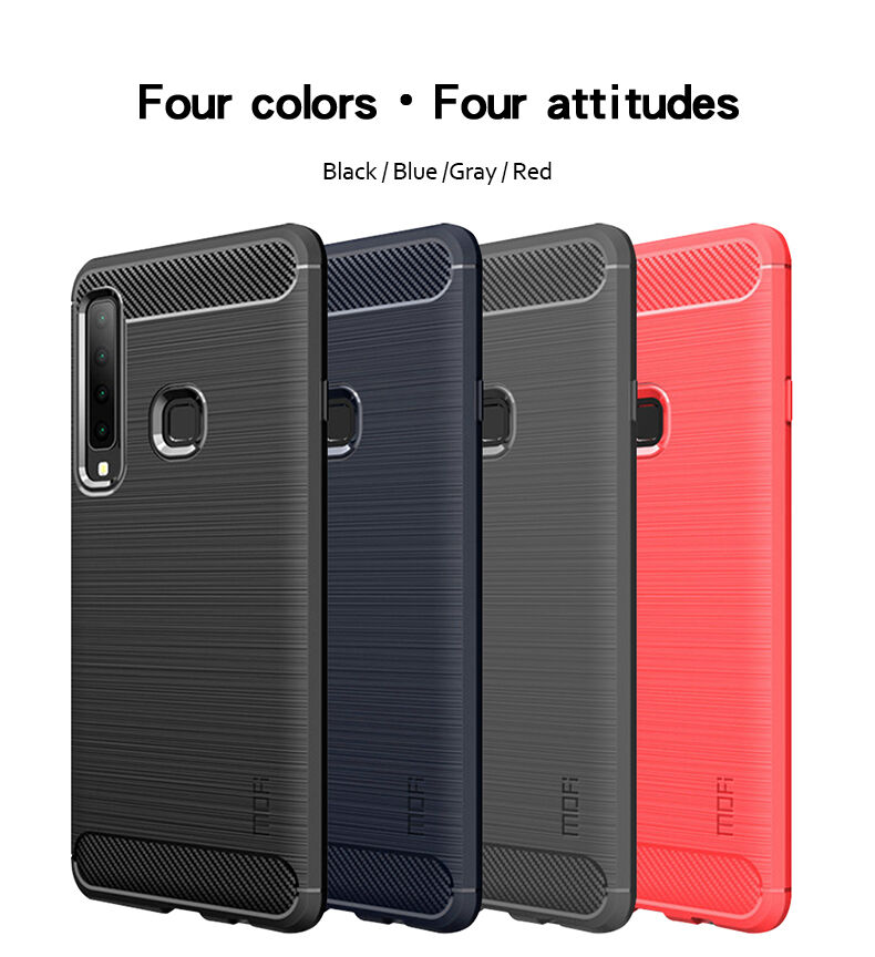 Mofi műanyag tok csiszolt textúrával Samsung Galaxy A9 (2018) - fekete