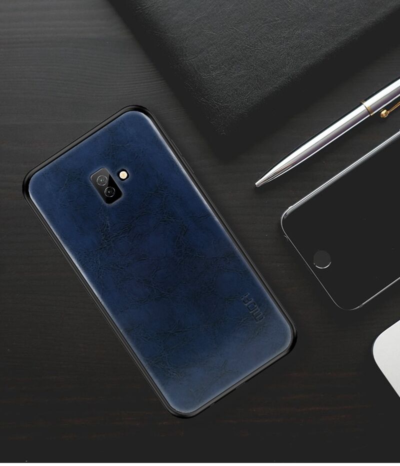 Mofi bőr tok Samsung Galaxy J6 Plus - sötétkék