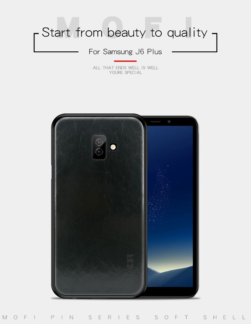 Mofi bőr tok Samsung Galaxy J6 Plus - barna
