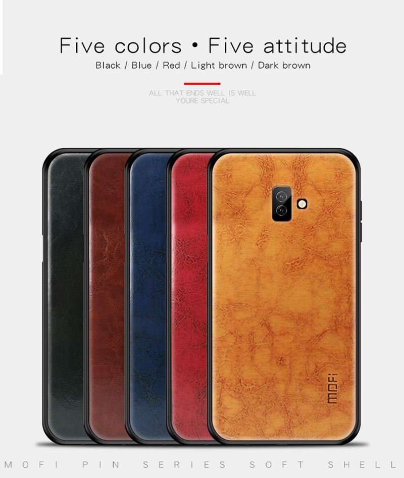 Mofi bőr tok Samsung Galaxy J6 Plus - barna
