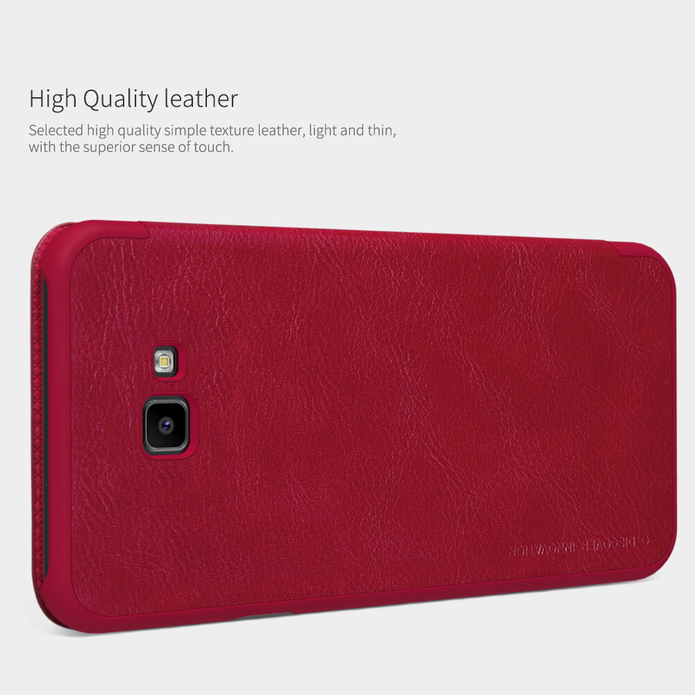 Nillkin Qin bőr flip cover tok Samsung Galaxy J4 Plus - barna