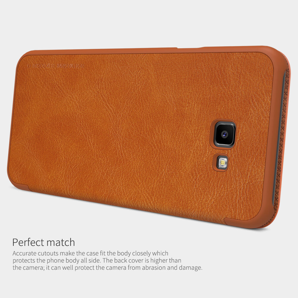 Nillkin Qin bőr flip cover tok Samsung Galaxy J4 Plus - barna