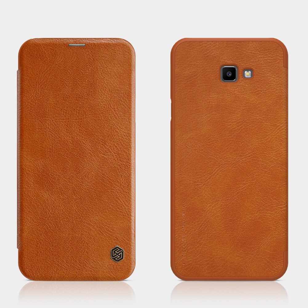 Nillkin Qin bőr flip cover tok Samsung Galaxy J4 Plus - barna