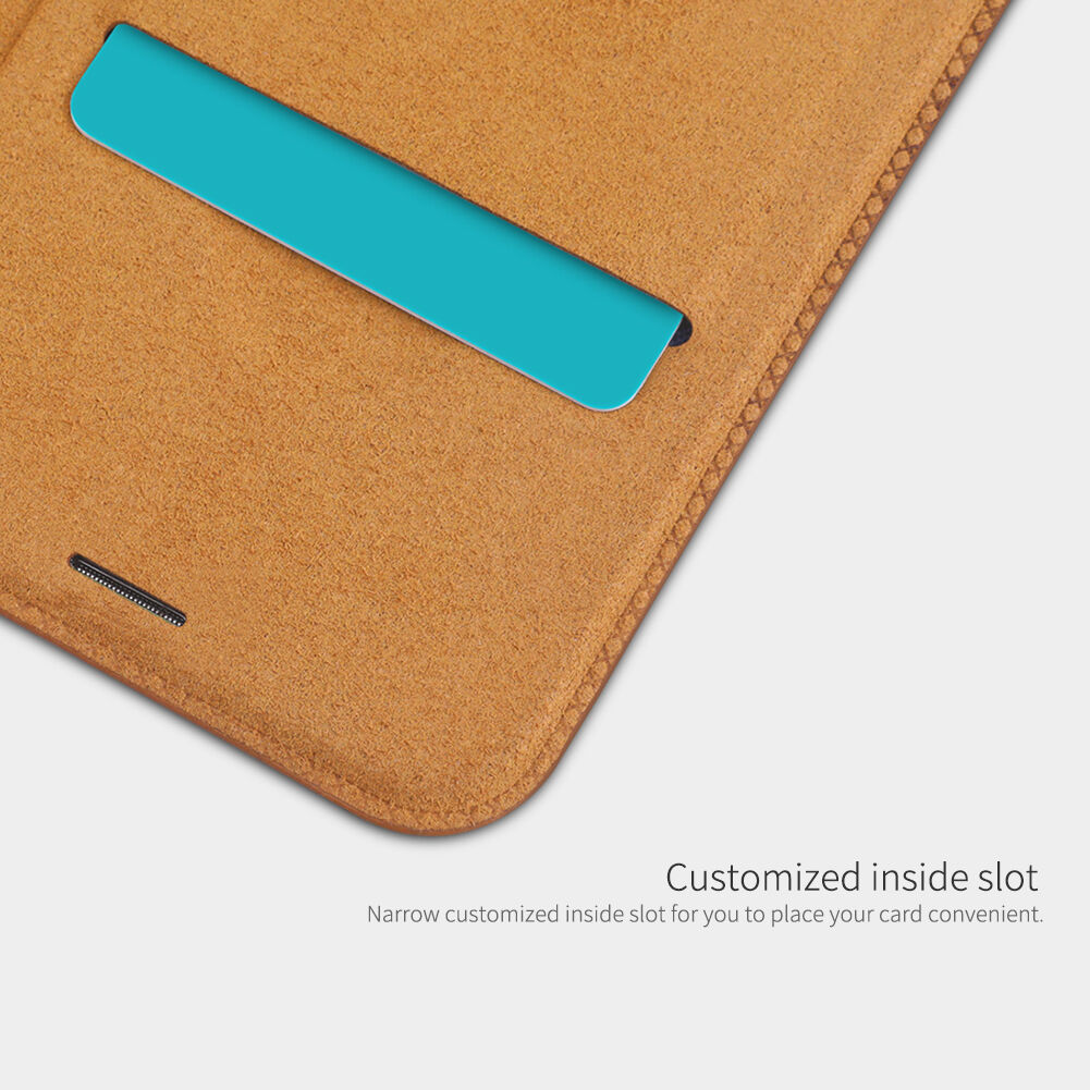 Nillkin Qin bőr flip cover tok Samsung Galaxy J4 Plus - fekete